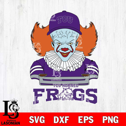TCU Horned Frogs Pennywise Horror Sport 2 Svg Eps Dxf Png File, Digital Download