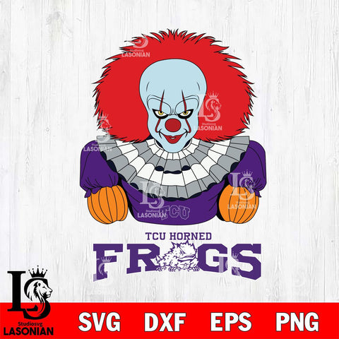 TCU Horned Frogs Pennywise Horror Sport 3 Svg Eps Dxf Png File, Digital Download