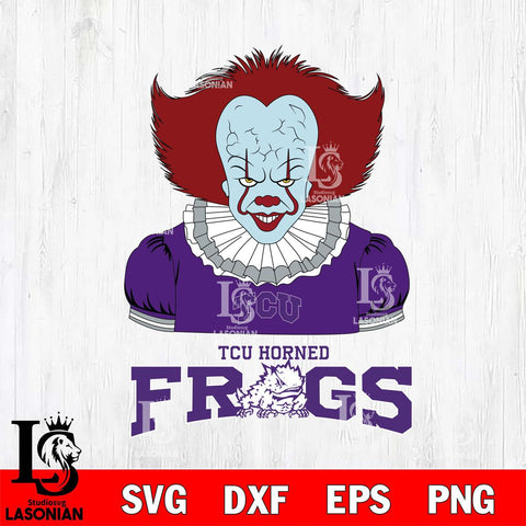 TCU Horned Frogs Pennywise Horror Sport 5 Svg Eps Dxf Png File, Digital Download