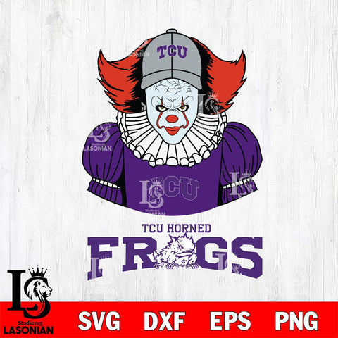 TCU Horned Frogs Pennywise Horror Sport 7 Svg Eps Dxf Png File, Digital Download