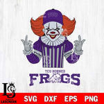 TCU Horned Frogs Pennywise Horror Sport 8 Svg Eps Dxf Png File, Digital Download