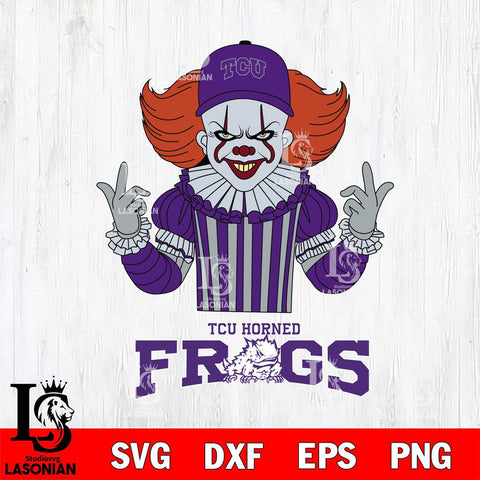 TCU Horned Frogs Pennywise Horror Sport 8 Svg Eps Dxf Png File, Digital Download