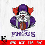 TCU Horned Frogs Pennywise Horror Sport 9 Svg Eps Dxf Png File, Digital Download