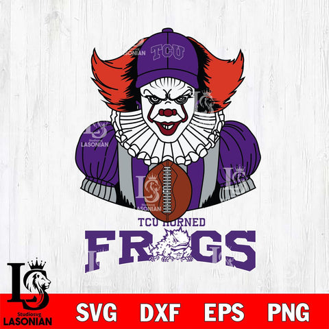 TCU Horned Frogs Pennywise Horror Sport 9 Svg Eps Dxf Png File, Digital Download