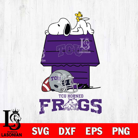 TCU Horned Frogs Snoopy Chill Football SVG DXF EPS PNG FILE,Snoopy File Cut, NCAA Digital Download,Instant Download,Christmas Silhouette