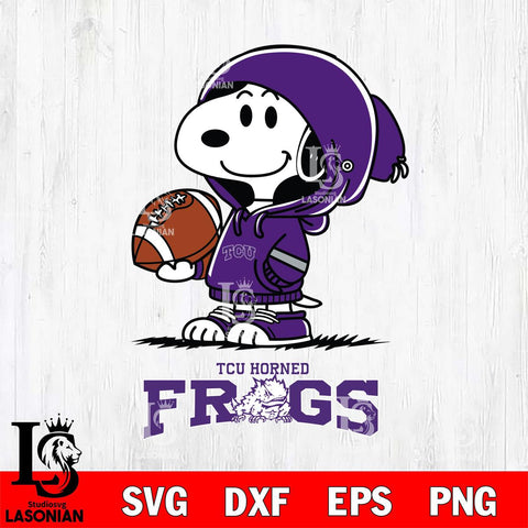 TCU Horned Frogs Snoopy Football Svg Eps Dxf Png File, NCAA svg , Digital Download , Instant Download, Cricut File