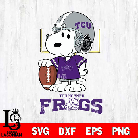 TCU Horned Frogs Snoopy Player Football SVG DXF EPS PNG FILE,Snoopy File Cut, NCAA Digital Download,Instant Download,Christmas Silhouette