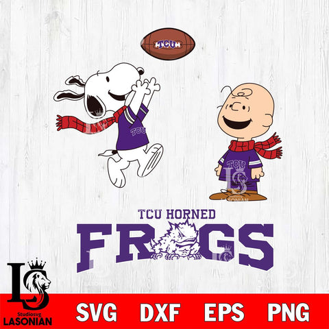 TCU Horned Frogs Snoopy & Charlie Brown Football Cricut,Christmas SVG DXF EPS PNG FILE, NCAA Digital Download,Instant Download, Silhouette