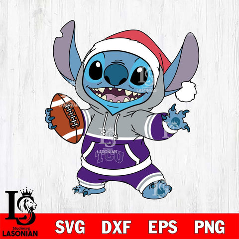 TCU Horned Frogs Stitch Football Christmas File Cut, NCAA SVG DXF EPS PNG FILE, Digital Download , Criucut , Silhouette