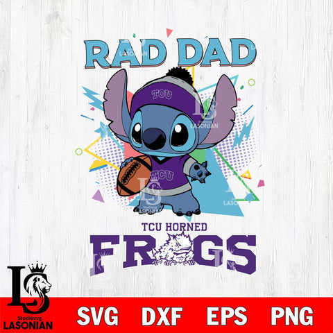 TCU Horned Frogs Stitch Rad Dad SVG DXF EPS PNG FILE, NCAA File Cut,Digital Download,Instant Download