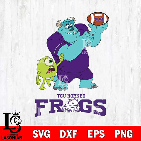 TCU Horned Frogs Sully & Mike Football Cricut,Christmas SVG DXF EPS PNG FILE, NCAA Digital Download,Instant Download, Silhouette