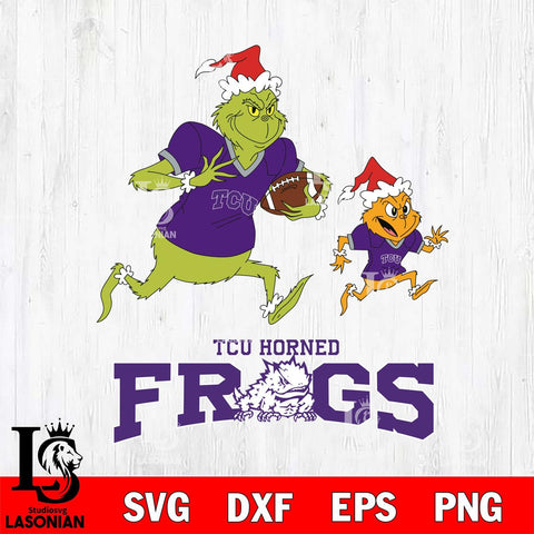 TCU Horned Frogs The Grinch & Max Football Cricut,Christmas SVG DXF EPS PNG FILE, NCAA Digital Download,Instant Download, Silhouette