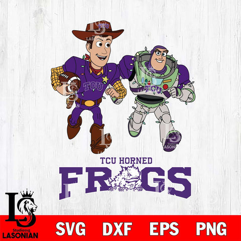 TCU Horned Frogs Woody & Buzz Lightyear Football Cricut,Christmas SVG DXF EPS PNG FILE, NCAA Digital Download,Instant Download, Silhouette