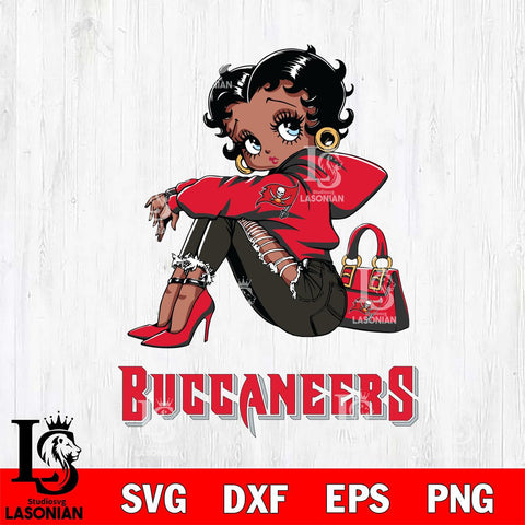 Tampa Bay Buccaneers Betty Boop Black Fan Girl Svg Eps Dxf Png File, Digital Download, Instant Download