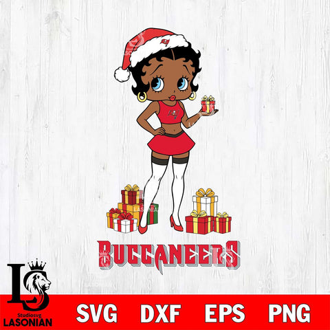Tampa Bay Buccaneers Betty Boop Christmas Gift File Cut, NFL SVG DXF EPS PNG PDF File, Digital Download , Criucut , Silhouette