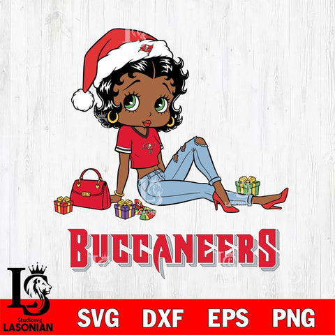 Tampa Bay Buccaneers Betty Boop Christmas Packing File Cut, NFL SVG DXF EPS PNG PDF File, Digital Download , Criucut , Silhouette