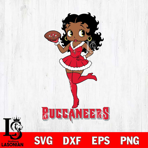 Tampa Bay Buccaneers Betty Boop Christmas Rugby File Cut, NFL SVG DXF EPS PNG PDF File, Digital Download , Criucut , Silhouette
