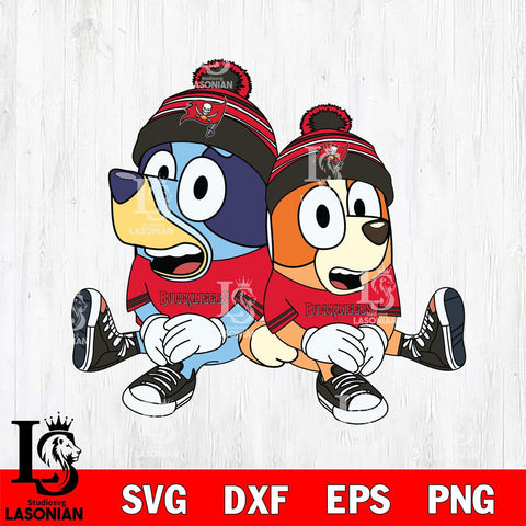 Tampa Bay Buccaneers Bluey & Bingo Football Svg Eps Dxf Png File, NFL svg, Digital Download, Instant Download