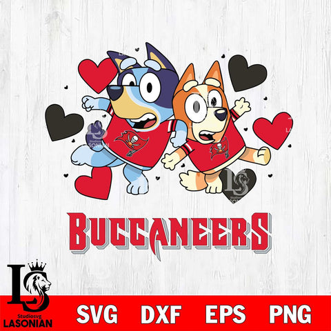 Tampa Bay Buccaneers Bluey Chilli Heart NFL Svg Eps Dxf Png File, Digital Download, Instant Download
