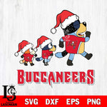 Tampa Bay Buccaneers Bluey Family Christmas Svg Eps Dxf Png File, Digital Download