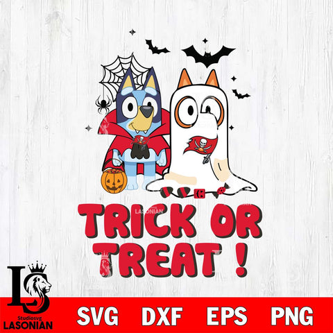 Tampa Bay Buccaneers Bluey Trick or Treat Halloween Svg Eps Dxf Png File, Digital Download, Instant Download