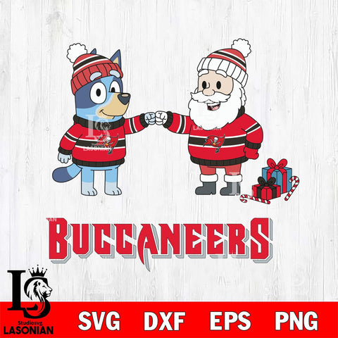 Tampa Bay Buccaneers Bluey With Satan Christmas Cricut,Christmas SVG DXF EPS PNG FILE, Digital Download,Instant Download, Silhouette