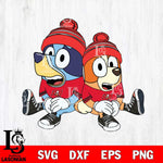 Tampa Bay Buccaneers Bluey & Bingo Christmas Svg Eps Dxf Png File, Digital Download, Instant Download