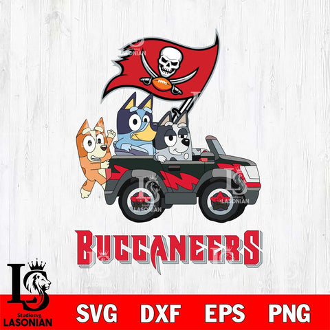 Tampa Bay Buccaneers Bluey friends car Svg Eps Dxf Png File, Digital Download, Instant Download