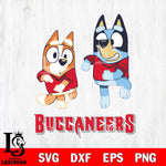 Tampa Bay Buccaneers Bluey with Chilli Dance Svg Eps Dxf Png File, Digital Download, Instant Download