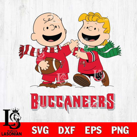 Tampa Bay Buccaneers Charlie Brown & Linus Football Cricut,Christmas SVG DXF EPS PNG FILE, Digital Download,Instant Download, Silhouette