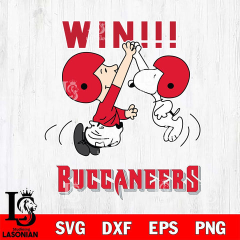 Tampa Bay Buccaneers Charlie Brown and Snoopy Win Svg Eps Dxf Png File, NFL svg , Digital Download , Instant Download, Cricut File