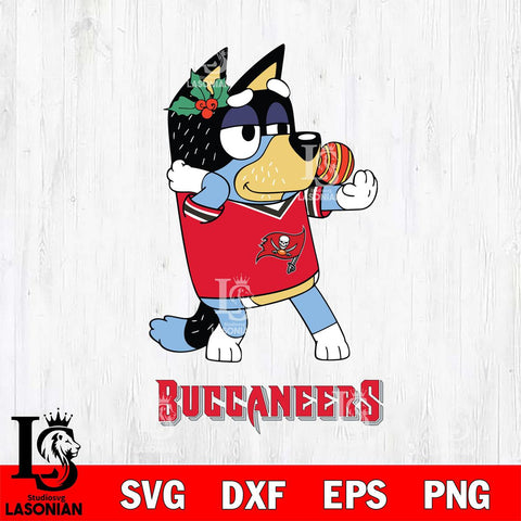 Tampa Bay Buccaneers Christmas Bluey Bandit Heeler Svg Eps Dxf Png File,Cut Svg Files, Digital File, Sublimation