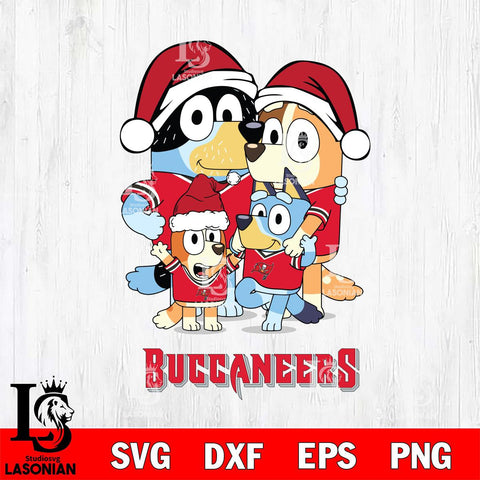 Tampa Bay Buccaneers Christmas Bluey Family Sport Svg Eps Dxf Png File,Cut Svg Files, Digital File, Sublimation