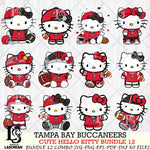 Tampa Bay Buccaneers Cute Hello Kitty NFL Bundle 12 SVG Svg Eps Dxf Png File, NFL svg, Digital Download, Instant Download