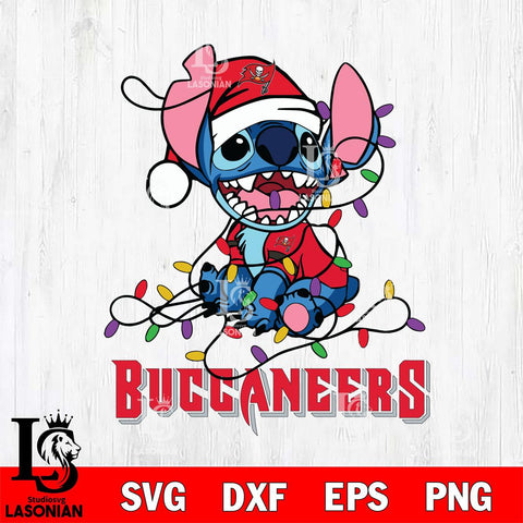 Tampa Bay Buccaneers Cute Stitch Christmas Svg