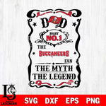 Tampa Bay Buccaneers Dad The Man The Myth The Legend Svg Eps Dxf Png File, Digital Download, Instant Download