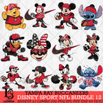 Tampa Bay Buccaneers Disney NFL Bundle 12 Svg Eps Dxf Png File, Digital Download, Instant Download