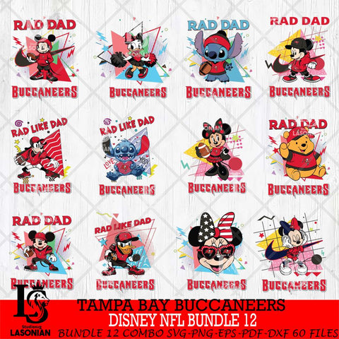 Tampa Bay Buccaneers Disney Rad Dad NFL Bundle 12 SVG DXF EPS PNG FILE, Father day File Cut,Digital Download,Instant Download,Disney Svg Files
