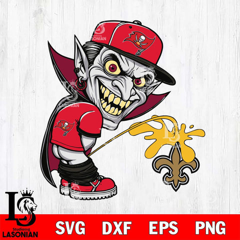 Tampa Bay Buccaneers Dracula Piss On New Orleans Saints Svg Eps Dxf Png File, Digital Download, Instant Download