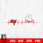 Tampa Bay Buccaneers Father Heart Beat Svg Eps Dxf Png File, Digital Download, Instant Download