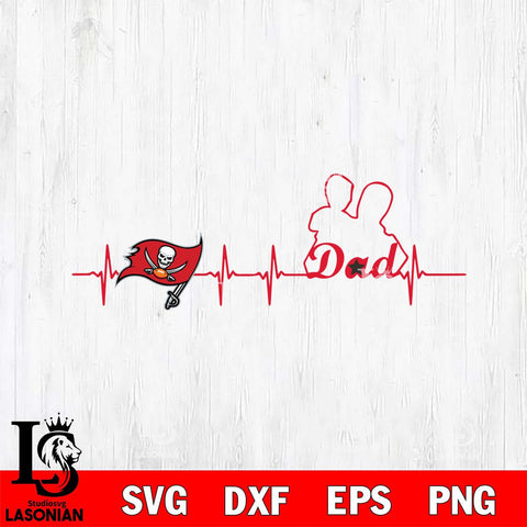 Tampa Bay Buccaneers Father Heart Beat Svg Eps Dxf Png File, Digital Download, Instant Download