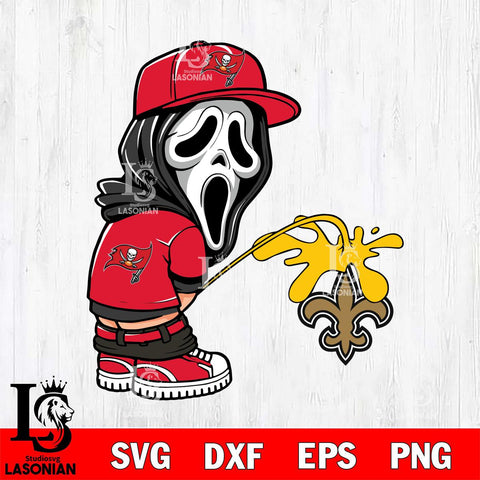 Tampa Bay Buccaneers Ghostface Piss On New Orleans Saints Svg Eps Dxf Png File, Digital Download, Instant Download