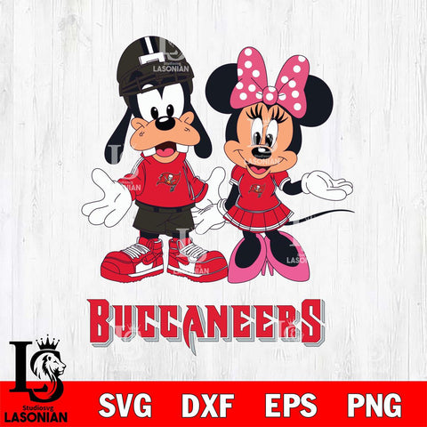 Tampa Bay Buccaneers Goofy and Minnie mouse Football SVG DXF EPS PNG FILE,NFL Cricut ,Football Digital Download,Instant Download, Silhouette