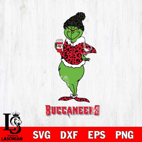 Tampa Bay Buccaneers Grinch Leopard Coffee Svg Eps Dxf Png File, Digital Download, Instant Download