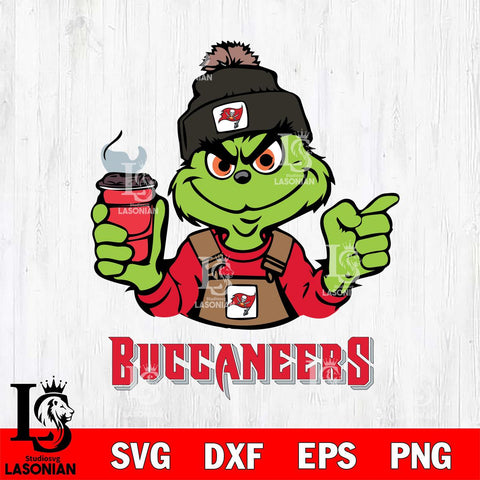 Tampa Bay Buccaneers Grinch with coffee Svg Eps Dxf Png File, Digital Download, Instant Download