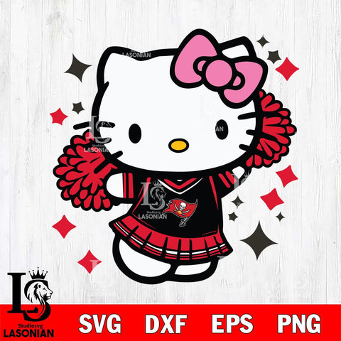 Tampa Bay Buccaneers Hello Kitty Cheerleader 4 Svg Eps Dxf Png File, Digital Download, Instant Download