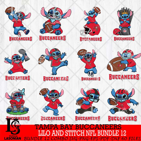 Tampa Bay Buccaneers Lilo and stitch Sport NFL Bundle 12 SVG DXF EPS PNG FILE,Bundle Stitch File Cut,NFL Digital Download,Instant Download, Silhouette