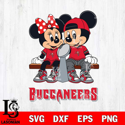Tampa Bay Buccaneers Mickey And Minnie Football Champions Svg Eps Dxf Png File, NFL svg , Digital Download , Instant Download, Cricut File