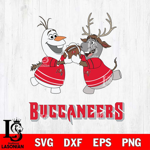 Tampa Bay Buccaneers Olaf & Sven Football Cricut,Christmas SVG DXF EPS PNG FILE, Digital Download,Instant Download, Silhouette