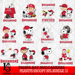 Tampa Bay Buccaneers Peanuts Snoopy Player NFL Bundle 12 SVG DXF EPS PNG FILE,Snoopy File Cut, bundle nfl Digital Download,Instant Download, Silhouette